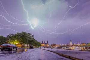 Gewitter über der Dresdner Altstadt